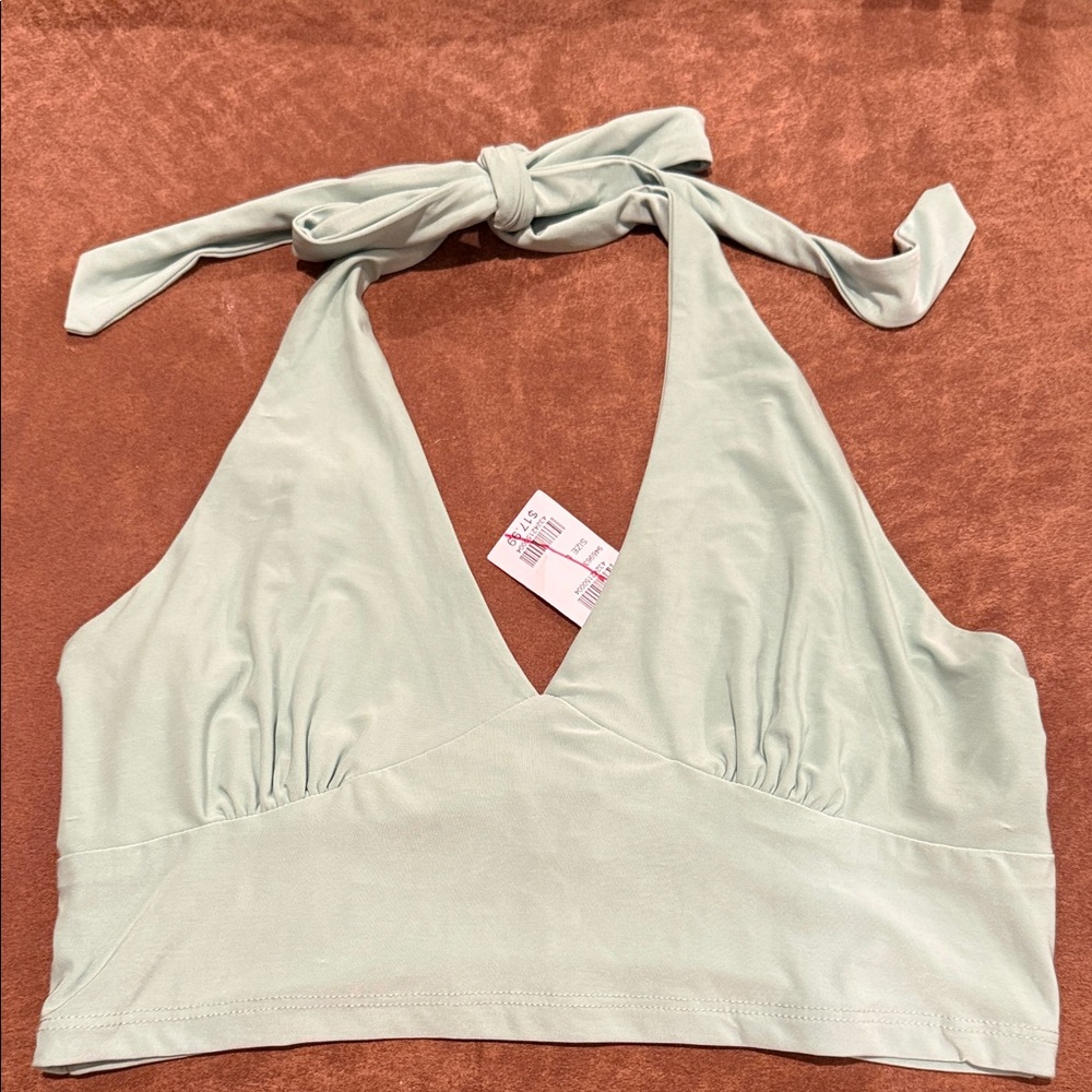 RSQ Mint Green Halter Crop Top. PTP 17” - 19”